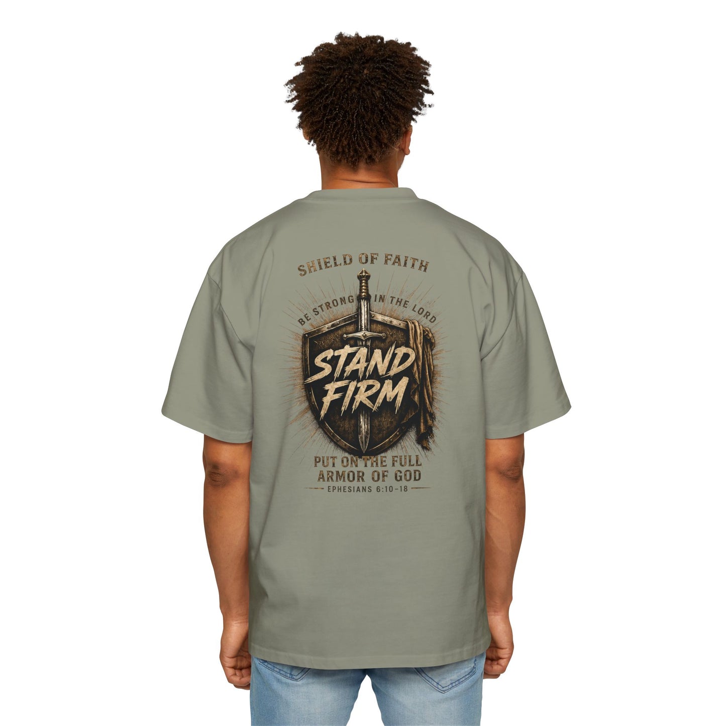 Stand Firm Shield T‑Shirt — Christian Faith Armor Graphic Tee