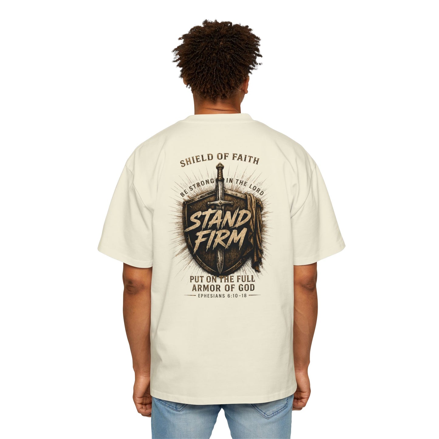 Stand Firm Shield T‑Shirt — Christian Faith Armor Graphic Tee