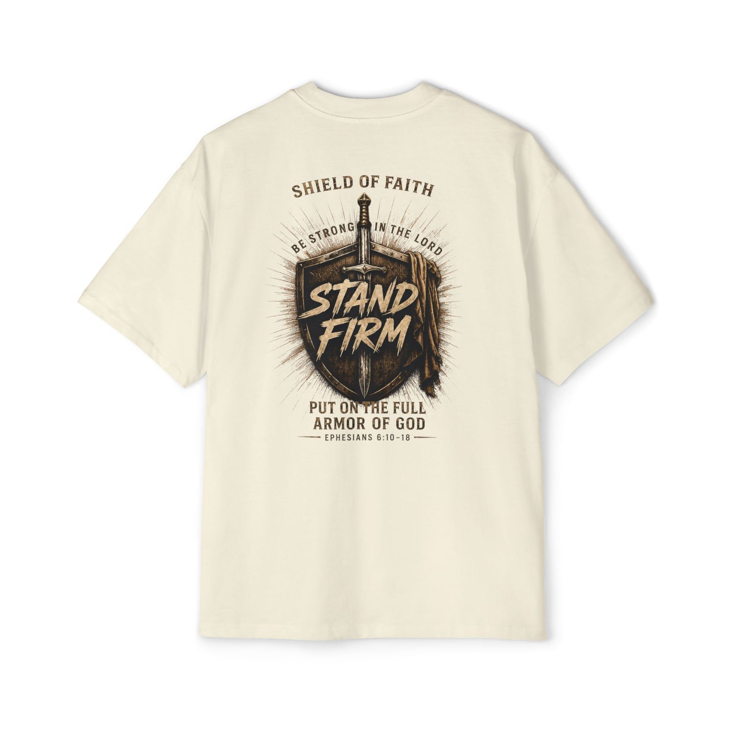 Stand Firm Shield T‑Shirt — Christian Faith Armor Graphic Tee