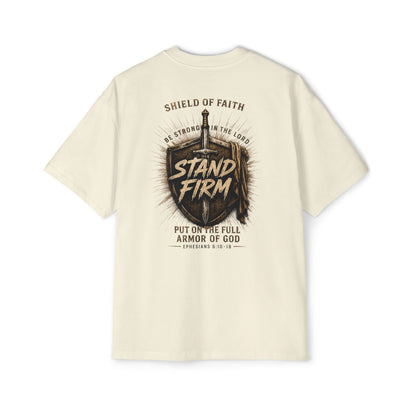 Stand Firm Shield T‑Shirt — Christian Faith Armor Graphic Tee