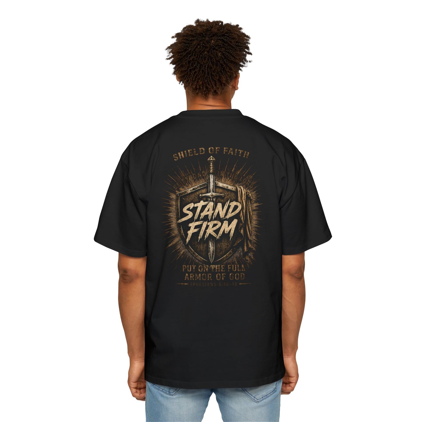 Stand Firm Shield T‑Shirt — Christian Faith Armor Graphic Tee