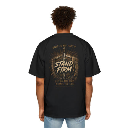Stand Firm Shield T‑Shirt — Christian Faith Armor Graphic Tee