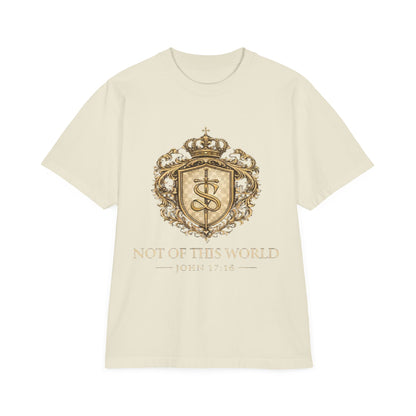 Not of This World T-Shirt — 'Santo Cristiano' Gold Crest Christian Tee