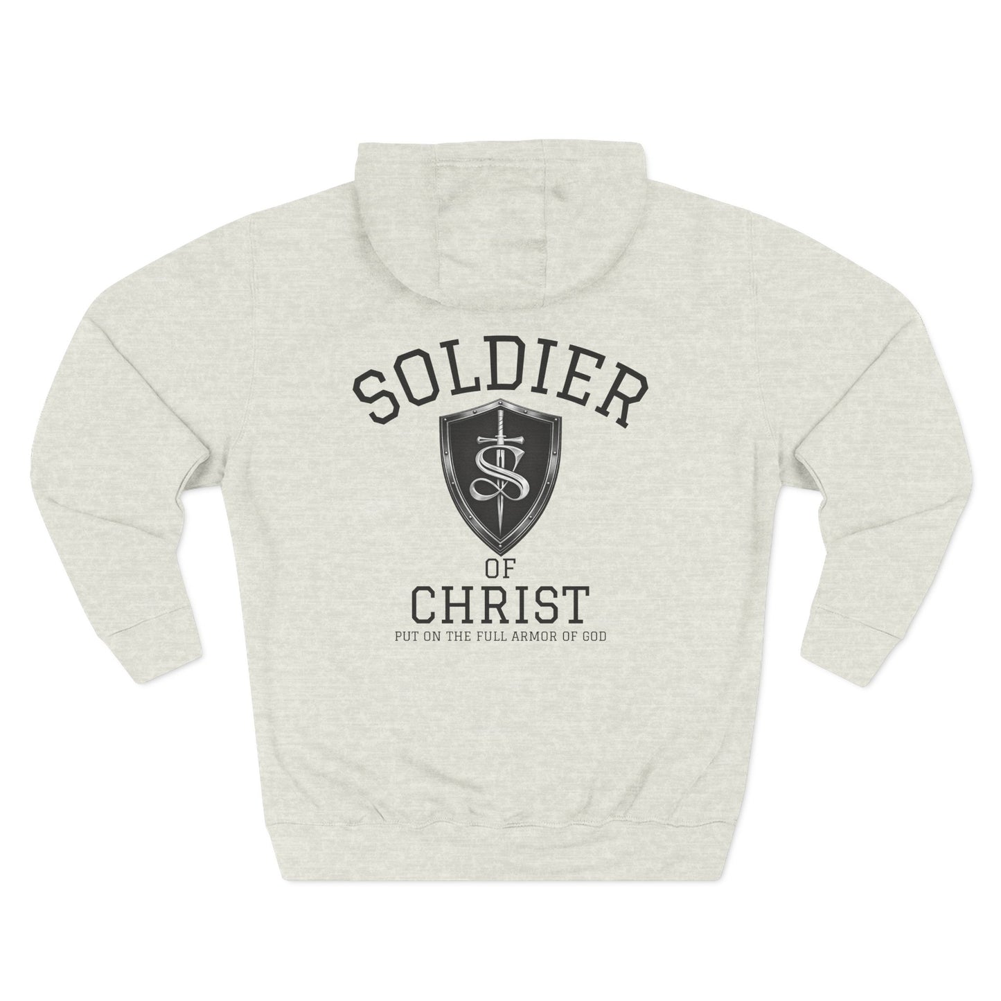Christian Hoodie - "Soldier of Christ" Shield Fleece Pullover