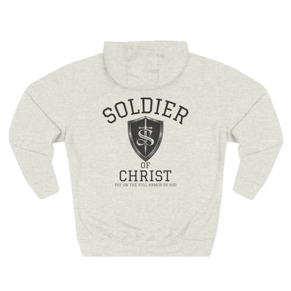 Christian Hoodie - "Soldier of Christ" Shield Fleece Pullover