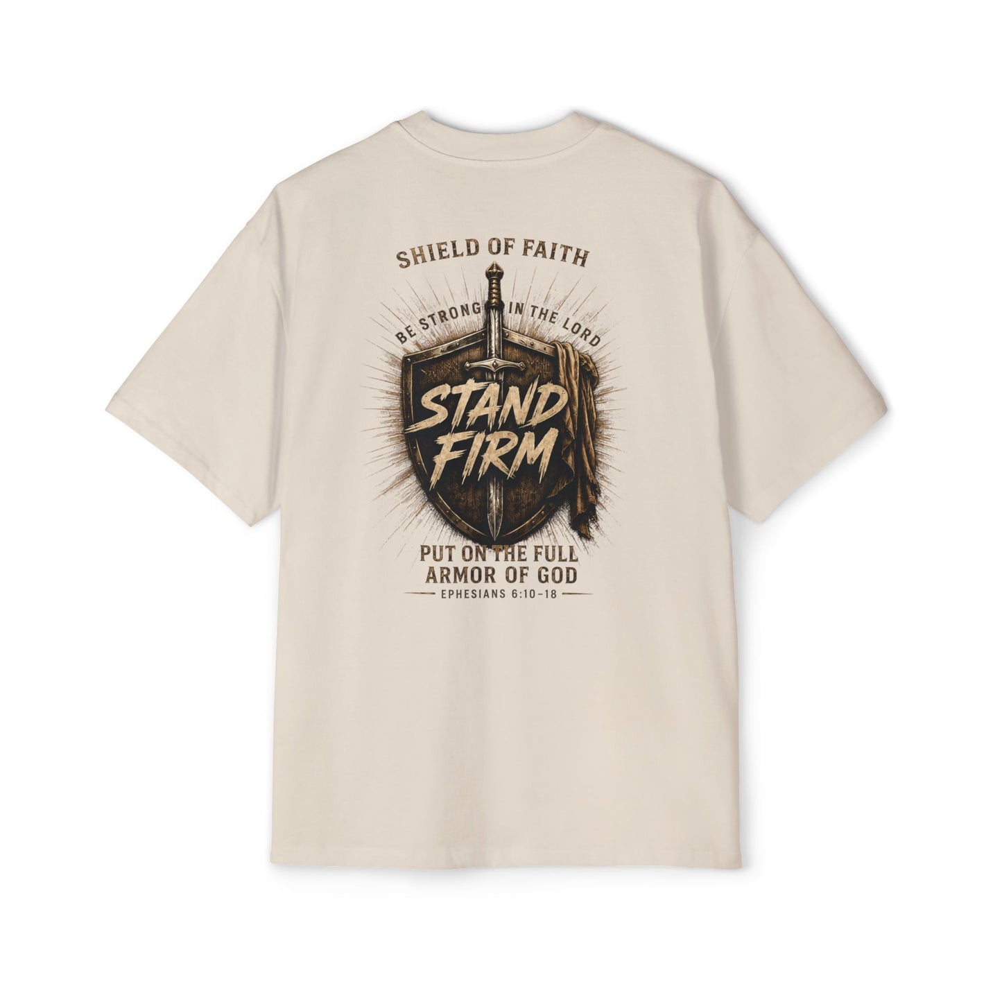 Stand Firm Shield T‑Shirt — Christian Faith Armor Graphic Tee