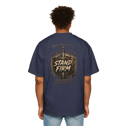 Stand Firm Shield T‑Shirt — Christian Faith Armor Graphic Tee