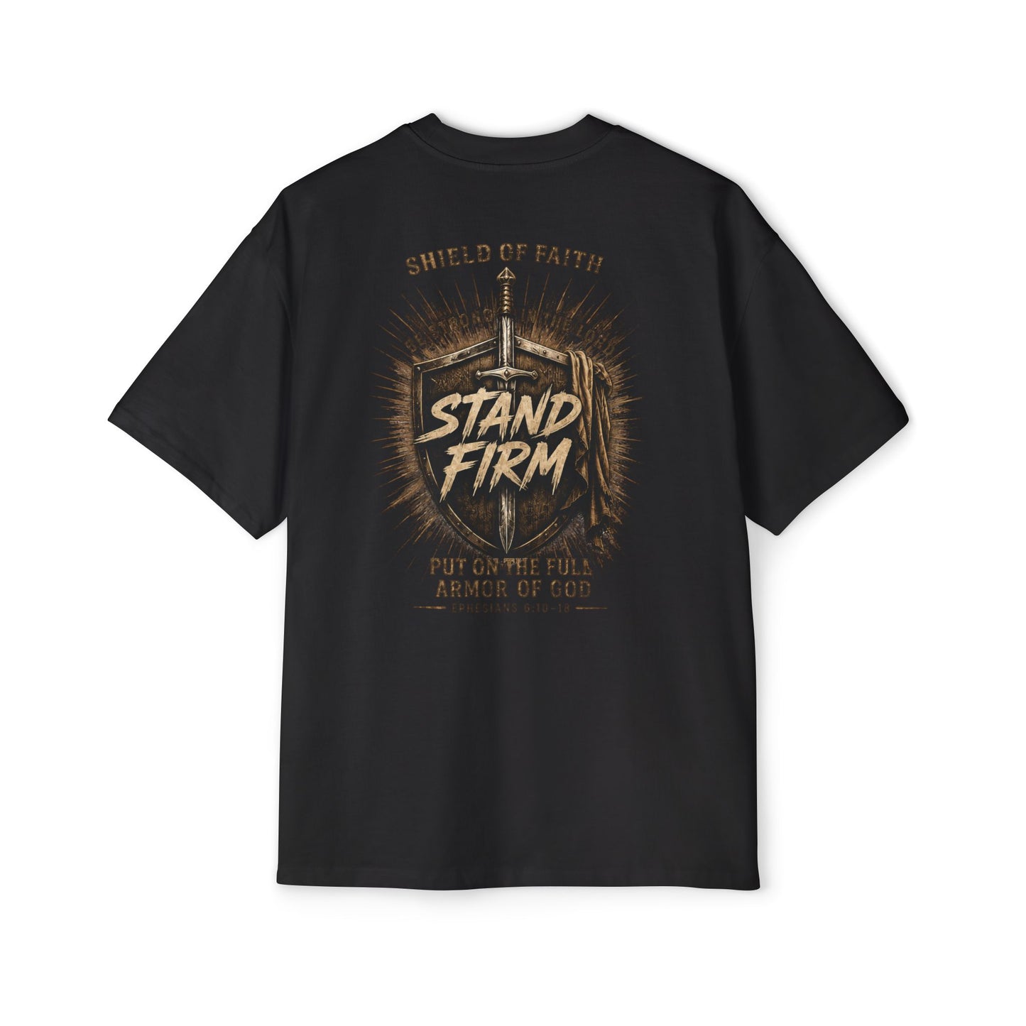 Stand Firm Shield T‑Shirt — Christian Faith Armor Graphic Tee