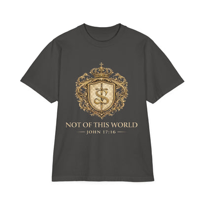 Not of This World T-Shirt — 'Santo Cristiano' Gold Crest Christian Tee