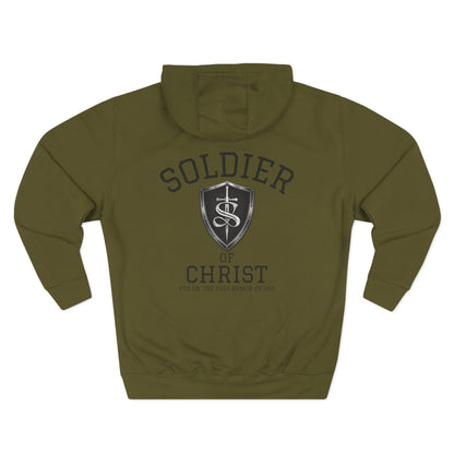 Christian Hoodie - "Soldier of Christ" Shield Fleece Pullover