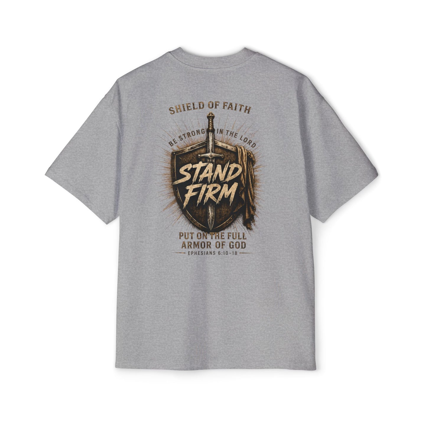 Stand Firm Shield T‑Shirt — Christian Faith Armor Graphic Tee