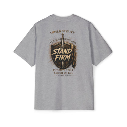 Stand Firm Shield T‑Shirt — Christian Faith Armor Graphic Tee