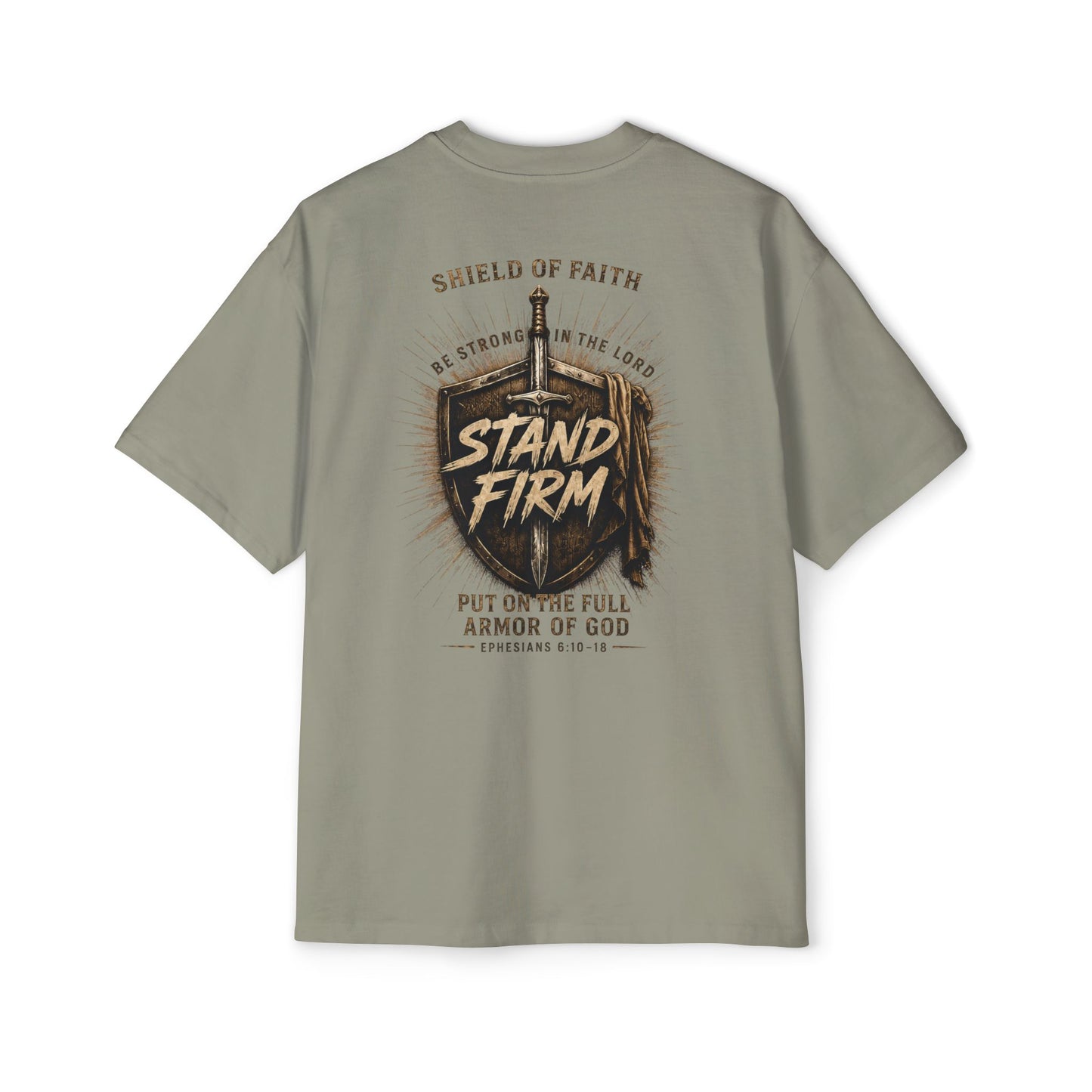 Stand Firm Shield T‑Shirt — Christian Faith Armor Graphic Tee